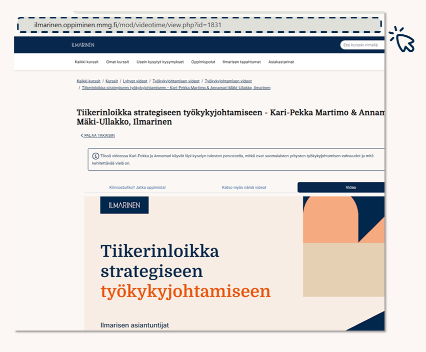Kuvakaappaus videoiden ja webinaarien jakamisesta